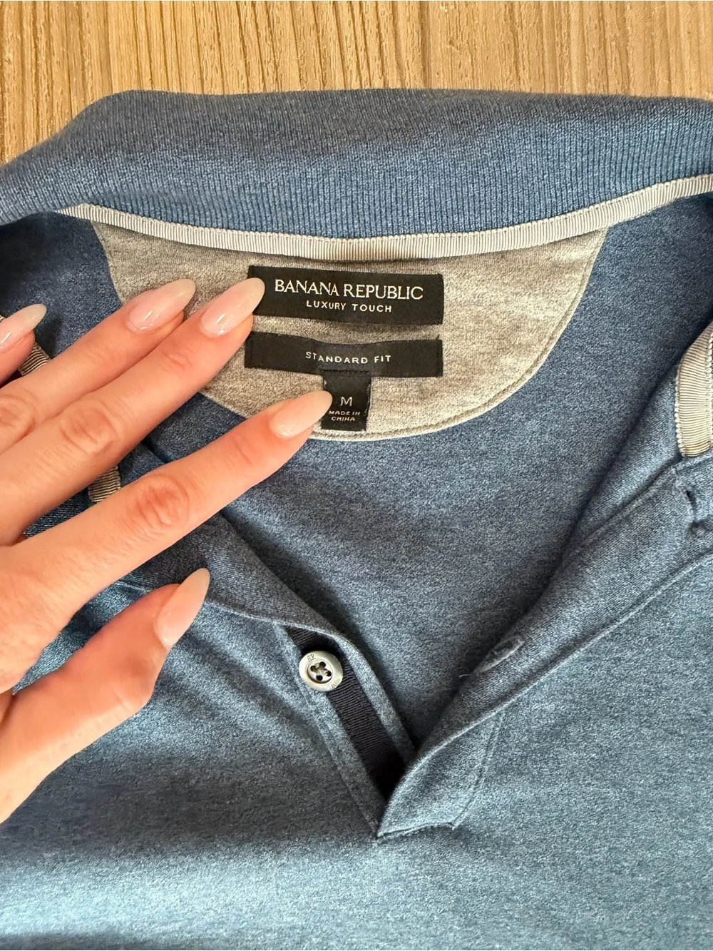 Banana Republic Men's Heather Blue Polo